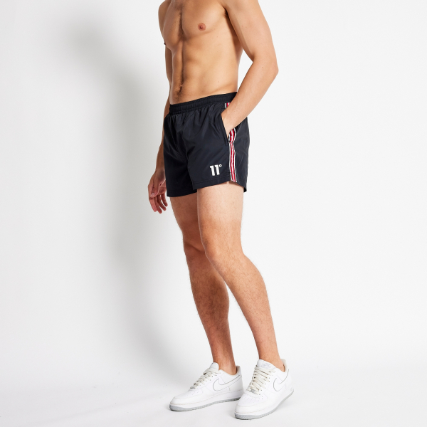 Stripe Taped Swim Shorts - Performance -11D3713, BLACK